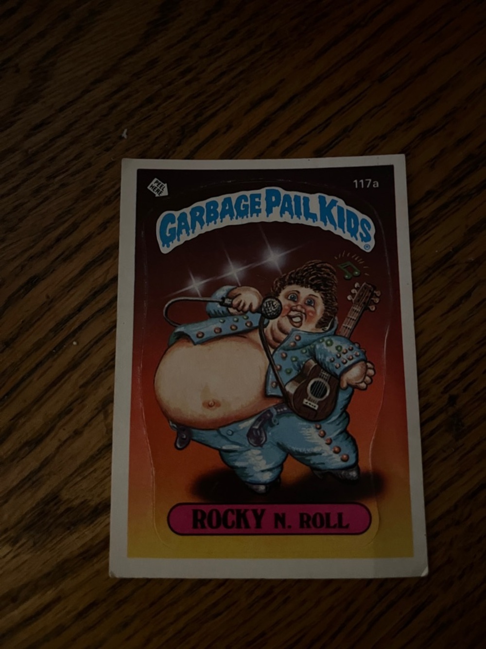 Topps Garbage Pail Kids Rocky N. Roll Card - Blue, Brown, Yellow